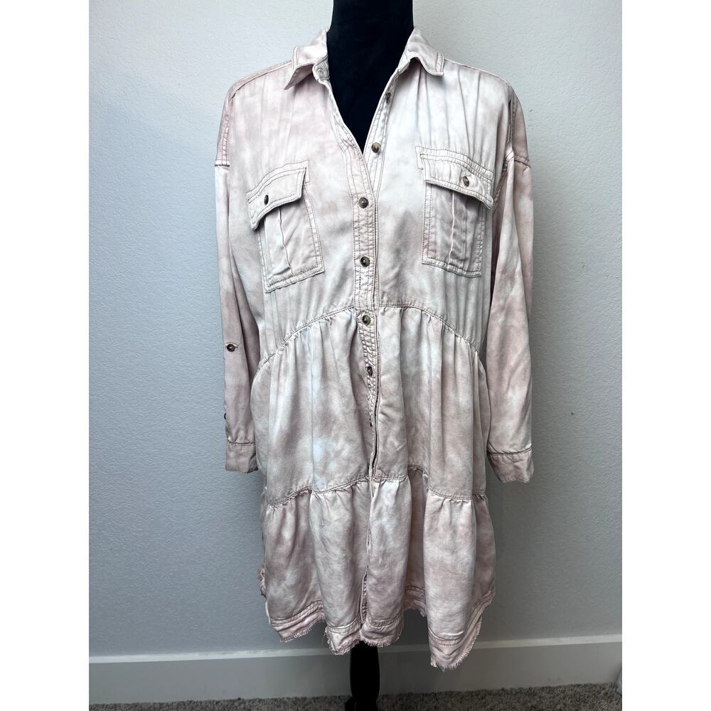 Chic Anthropologie Pilcro Tie-Dye Utility Mini Dress - M